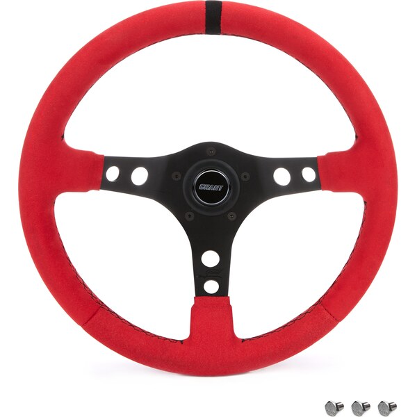 Grant - 8515 - Ultrasuede Steering Wheel Race Red