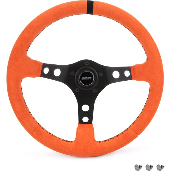 Grant - 8519 - Ultrasuede Steering Wheel Race Orange