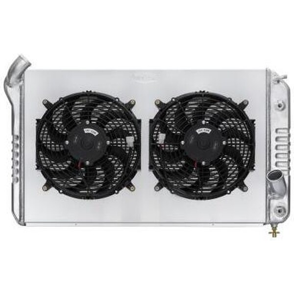 Cold Case Radiators - CHV714A-1K - 69-72 Corvette Radiator w/ 12in Dual Fan Kit 31.75in