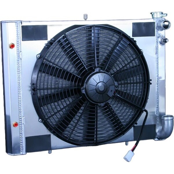 Dewitts Radiator - 32-6139063A - Radiator C2 Corvette LS Swap w/Fans 27.5in