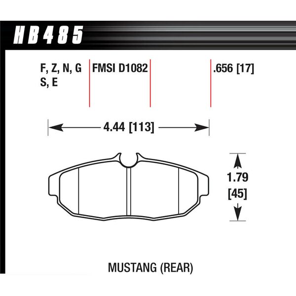Hawk -  - Brake Pad Set 05 Mustang Rear DTC70