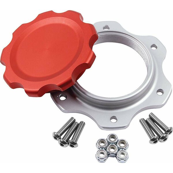 Allstar Performance - 40134 - Fuel Cell Cap and Bung JAZ 6-Bolt Red
