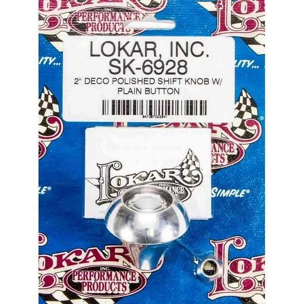 Lokar - SK-6928 - 2in Shift Knob Deco Polished w/Button