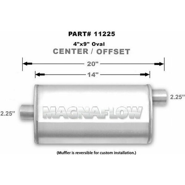 Magnaflow - 11225 - Stainless Muffler 2.25in. Offset In/Center