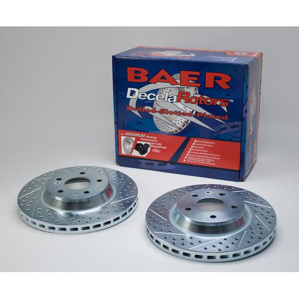 Baer Brakes - 55009-020 - Brake Rotor - Sport - Directional / Drilled / Slotted - 330 mm OD - 5 x 120 mm Wheel Bolt Pattern - Iron - Natural