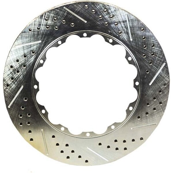 Baer Brakes - 6910264 - Brake Rotor - Extreme Plus - Driver Side - Directional / Drilled / Slotted - 14.000 in OD x 1.250 in Thick - 2 Piece - Iron - Natural