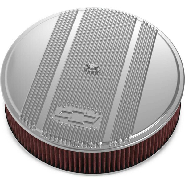 Holley - 120-174 - 14 x 3 Air Cleaner Finned Bowtie Polished