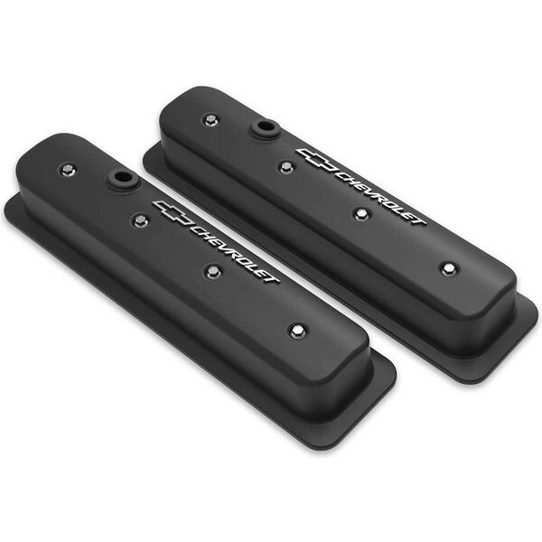 Holley - 241-292 - SBC Muscle Car Valve Covers w/Holes Black