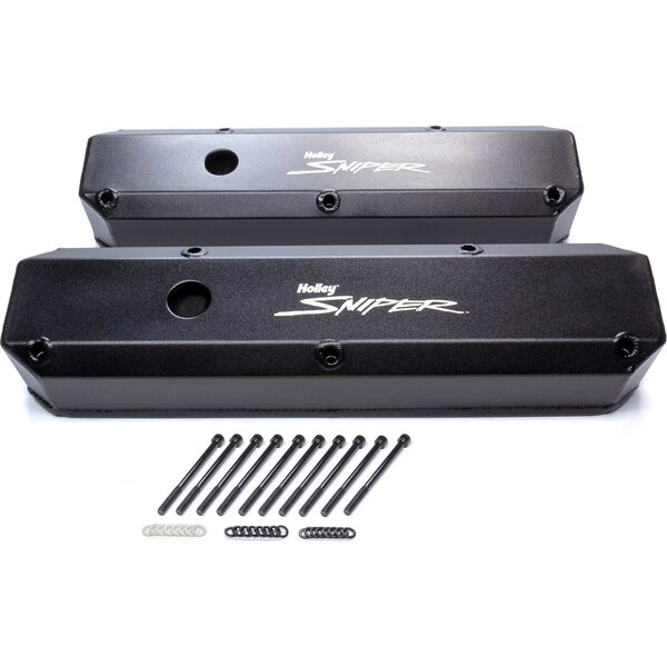 Holley - 890003B - Sniper Fabricated Valve Covers  SBM Tall 64-91