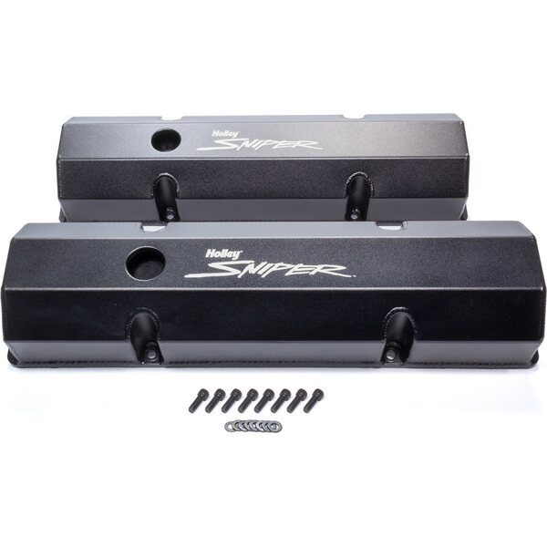 Holley - 890010B - Sniper Fabricated Valve Covers  SBC Tall