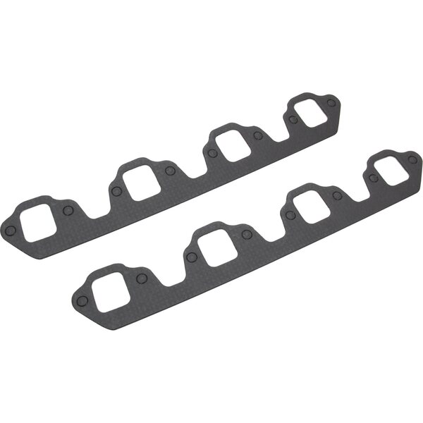 Hedman - 27680 - Header Gaskets (Pair) - Ford - 1.400 x 1.600 in Rectangle Port - Steel Core Laminate - Big Block Ford