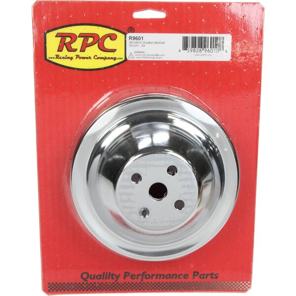 RPC - R9601 - SBC SWP 2 GROOVE WATER P UMP PULLEY CHROME