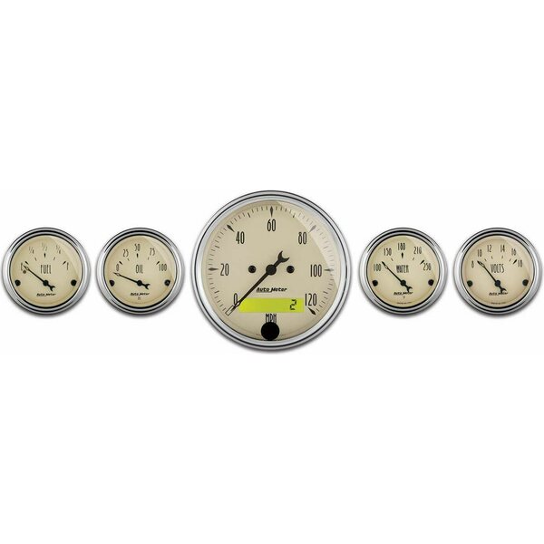 AutoMeter - 1809 - A/B 5pc. Gauge Kit w/Elec. Speedo