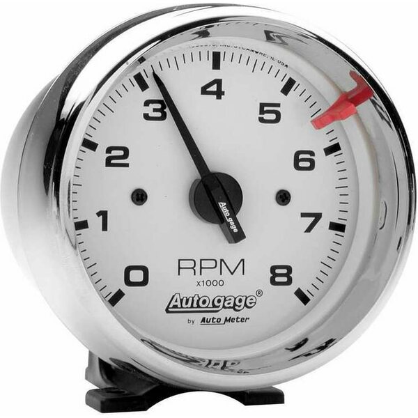 AutoMeter - 2304 - 3-3/4in White Face Tach- Chrome Cup