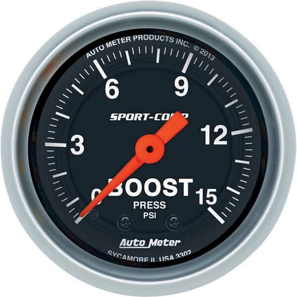 AutoMeter - 3302 - 2-1/16 S/C  Boost  Gauge 0-15 PSI