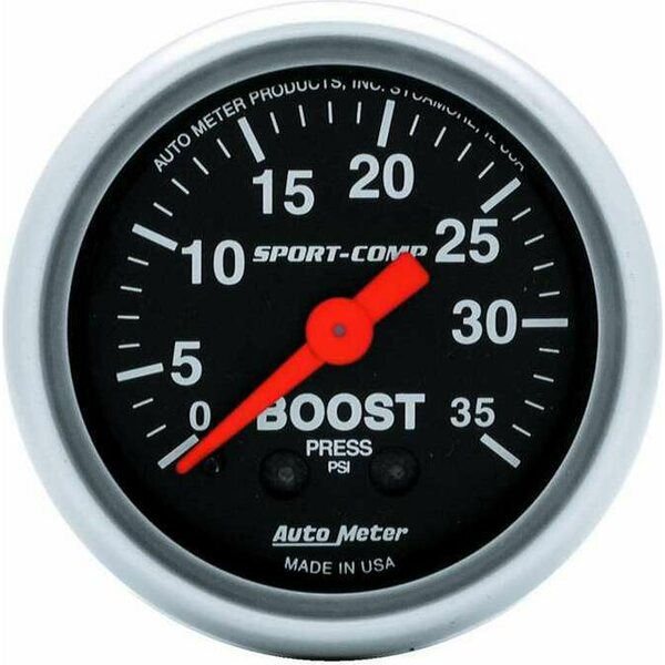 AutoMeter - 3304 - 2-1/16in Sport Comp 0-35 Boost Gauge
