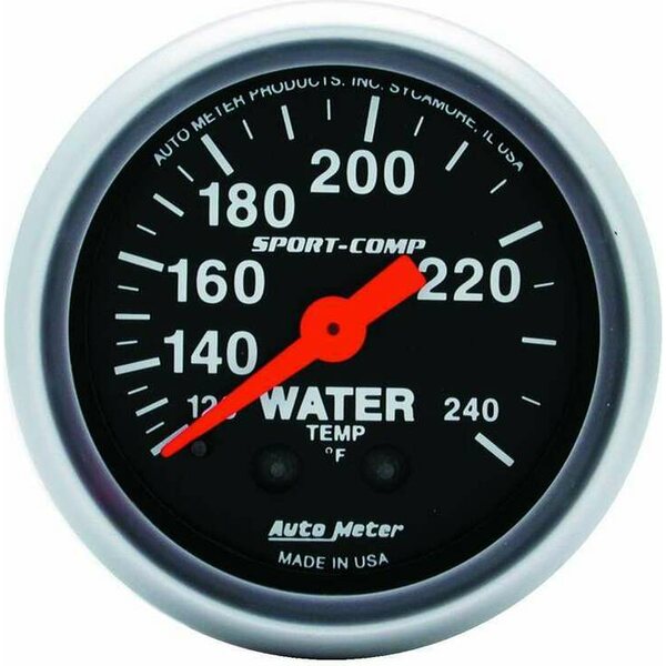 AutoMeter - 3333 - 2-1/16in Sport-Comp Water Temp.Gauge 120-240