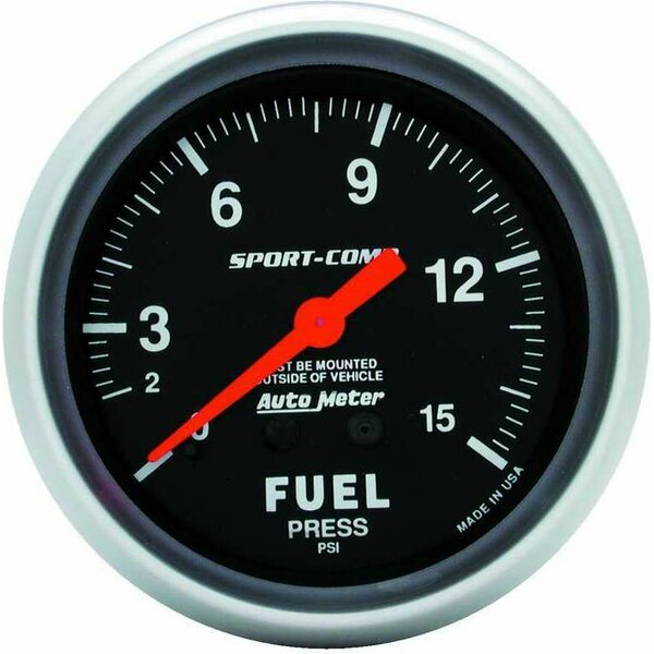 AutoMeter - 3411 - 0-15 Fuel Pressure Gauge