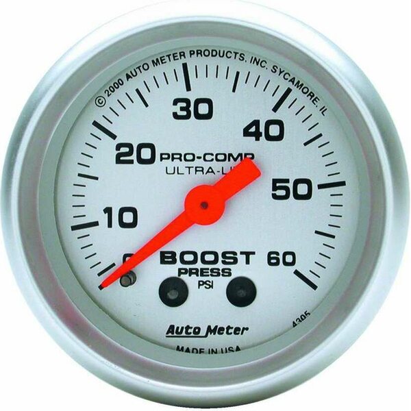 AutoMeter - 4305 - 2-1/16in U/L Boost Gauge 0-60psi