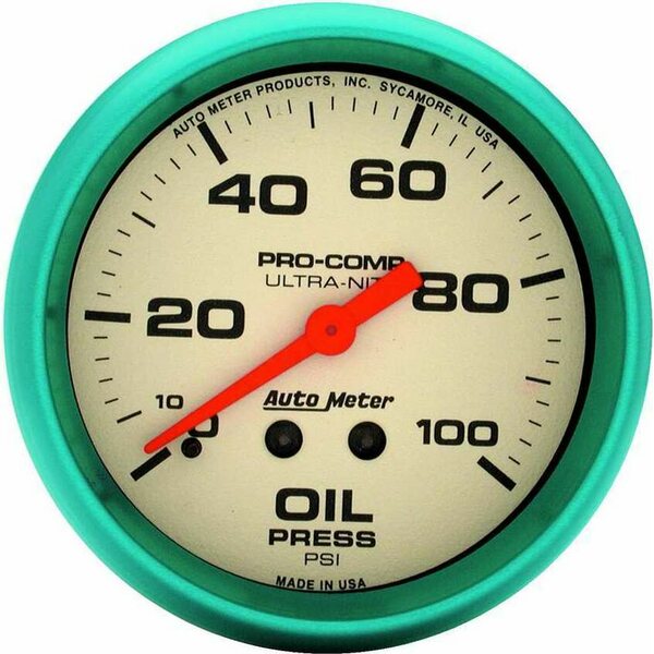 AutoMeter - 4521 - 2-5/8 Ultra-Nite Oil Press. Gauge 0-100psi