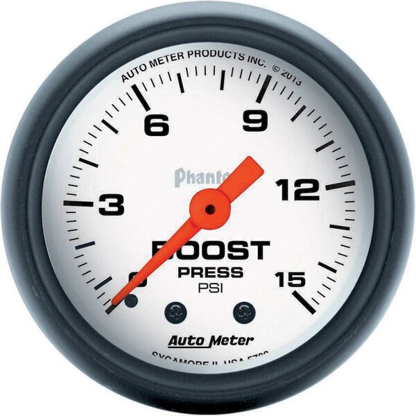 AutoMeter - 5702 - 2-1/16 Phantom Boost Gauge 0-15psi