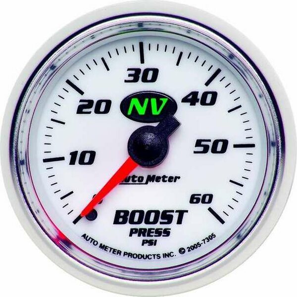 AutoMeter - 7305 - 2-1/16in NV/S Boost Gauge 0-60psi