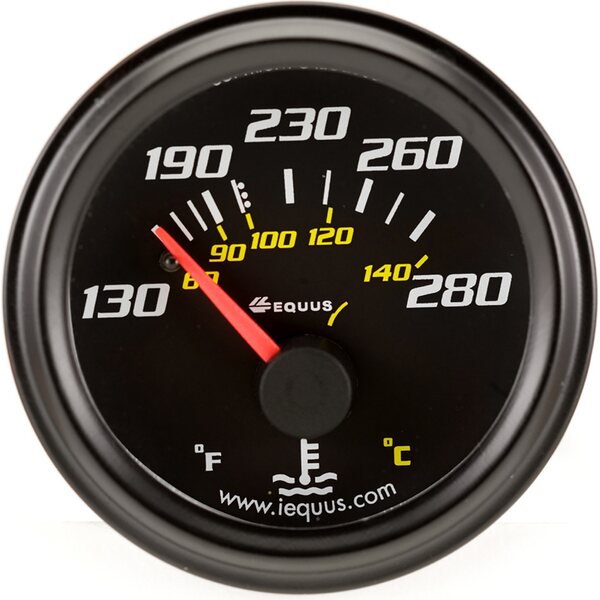 EQUUS - E6232 - 2.0 Dia Water Temp Gauge Black  130-280