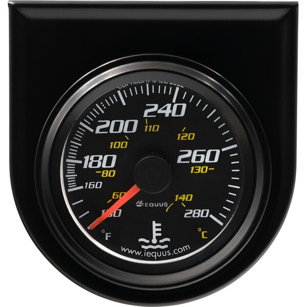 EQUUS - E6242 - 2.0 Dia Water Temp Gauge Black  130-280