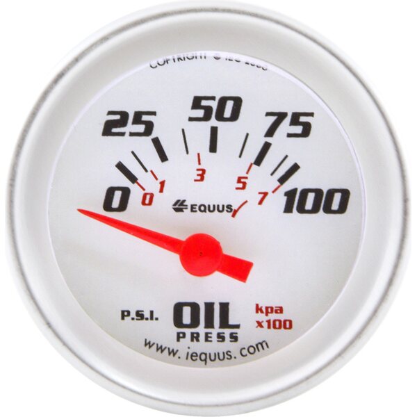 EQUUS - E8264 - 2.0 Dia Oil Pressure Gauge Silver  0-100psi