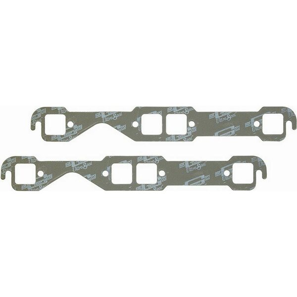 Mr. Gasket - 5900 - Sb Chevy Exhaust Gaskets  - Ultra-Seal - 1.450 x 1.480 in Square Port - Steel Core Laminate - Small Block Chevy