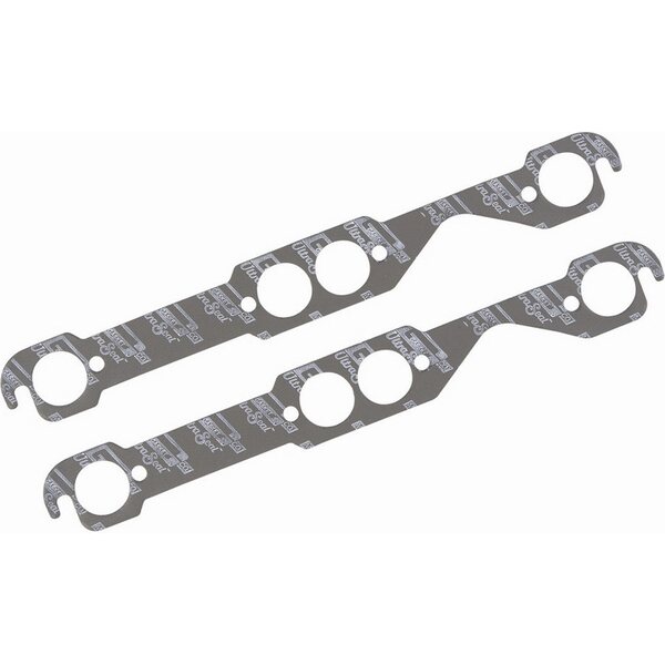 Mr. Gasket - 5907 - Sb Chevy Exhaust Gaskets  - Ultra-Seal - 1.500 in Round Port - Steel Core Laminate - Small Block Chevy