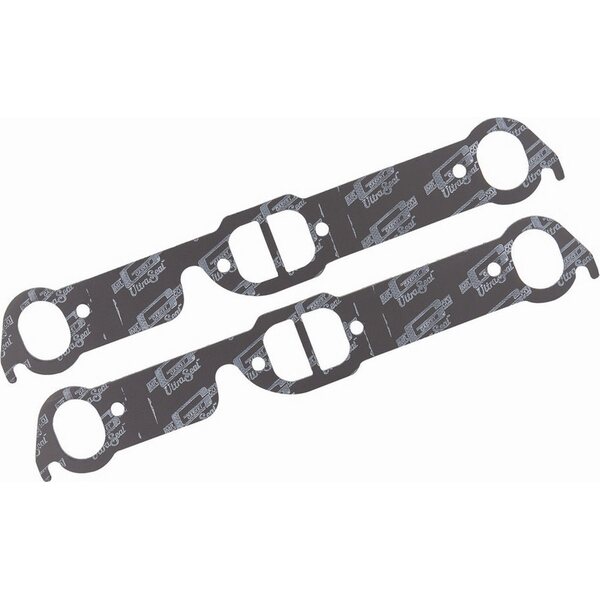 Mr. Gasket - 5921 - Pontiac Exhaust Gaskets  - Ultra-Seal - 1.940 x 1.550 in Oval / D Port - Steel Core Laminate - Pontiac V8