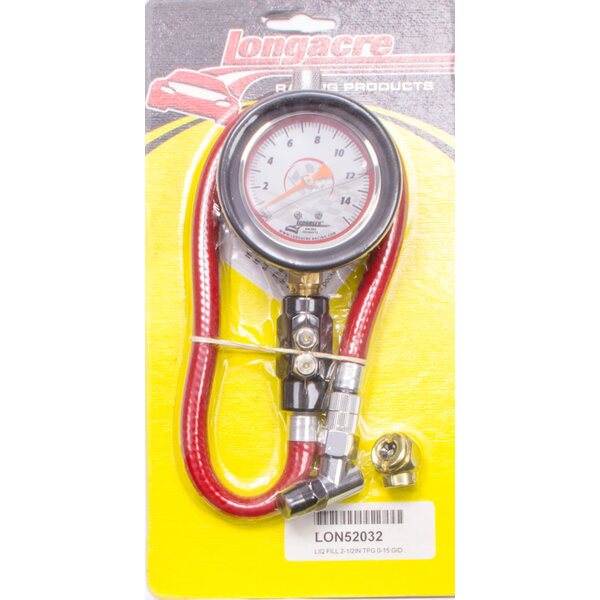 Longacre - 52-52032 - Tire Gauge 0-15PSI 2.5in GID Dual Bleed