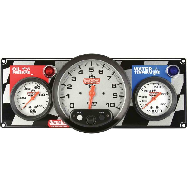 QuickCar - 61-6031 - 2-1 Gauge Panel Tach OP/WT