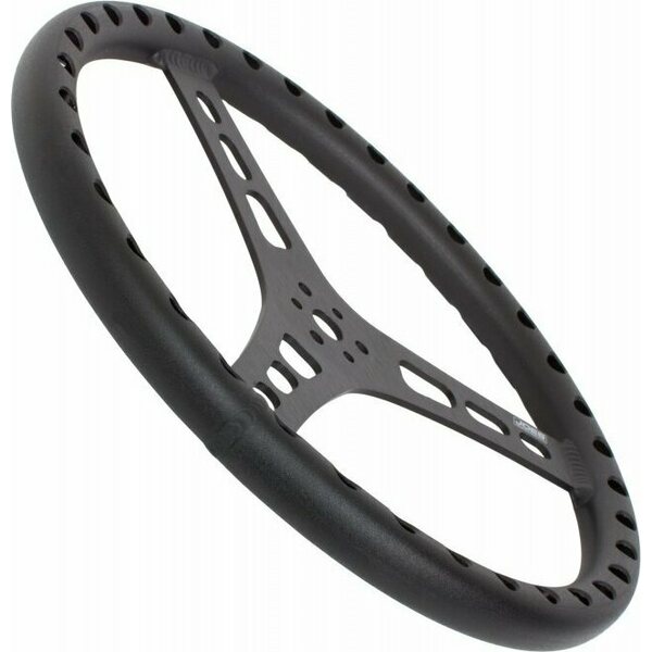 JOES Racing Products - 13533-B - 13in LW Flat Steering Wheel Black Aluminum