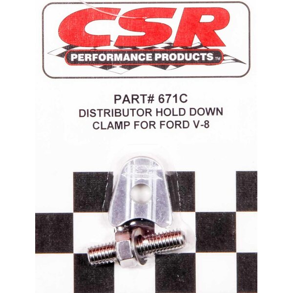 CSR Performance - 671C - Ford V8 Distributor Hold Down Clamp - Clear