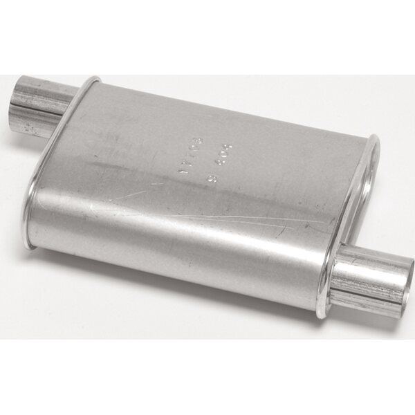 Dynomax - 17703 - Muffler - Thrush Turbo - 2 in Offset Inlet - 2 in Offset Outlet - 11 x 3-1/4 x 7-3/4 in Oval - 16