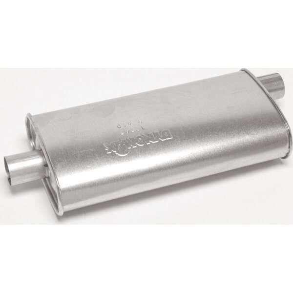 Dynomax - 17747 - Muffler - Super Turbo - 2-1/4 in Offset Inlet - 2-1/4 in Center Outlet - 20 x 4-1/4 x 9-3/4 in Oval - 25-1/2