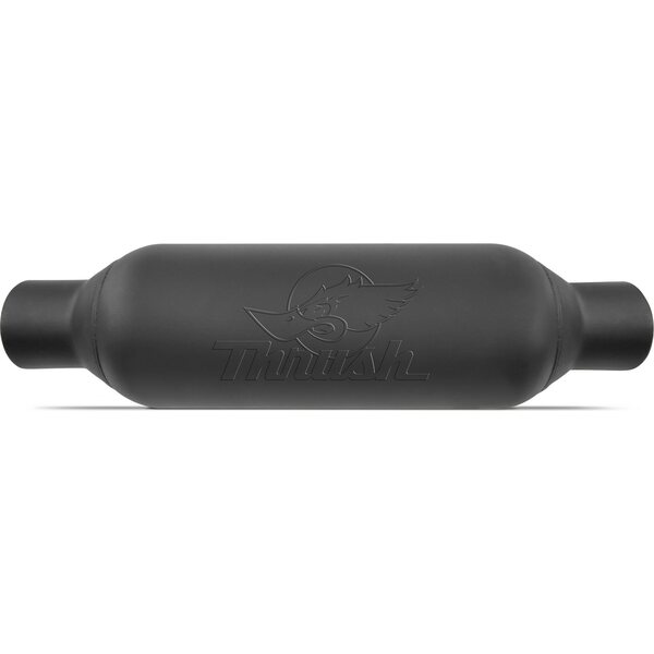 Dynomax - 24254 - Muffler - Thrush Rattler - 2-1/2 in Center Inlet - 2-1/2 in Center Outlet - 5 x 12-1/2 in Oval Body - 18 - Steel - Black Paint