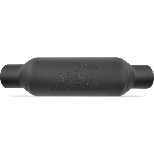 Dynomax - 24255 - Muffler - Thrush Rattler - 3 in Center Inlet - 3 in Center Outlet - 5 x 12-1/2 in Oval Body - 18 - Steel - Black Paint