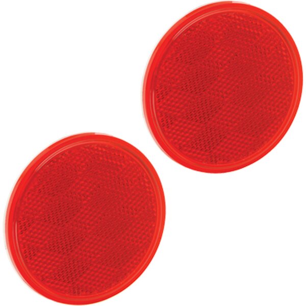 Reese - 74-38-010 - Reflector 3-3/16in Round Adhesive Mount Red