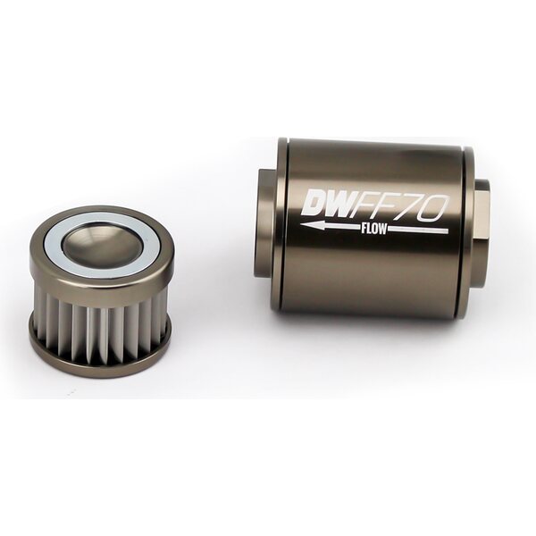 DeatschWerks 8-03-070-100K Fuel Filter 8an Female ORB Ports 70mm Length DeatschWerks 8-03-070-100K Fuel Filter 8an Female ORB Ports 70mm Length