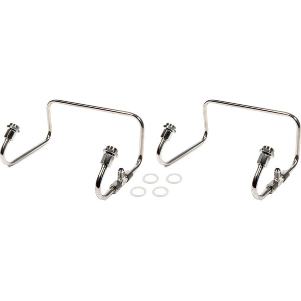 The Blower Shop - 4372 - Dual Inlet Fuel Line Kit Holley 4150 Polished SS