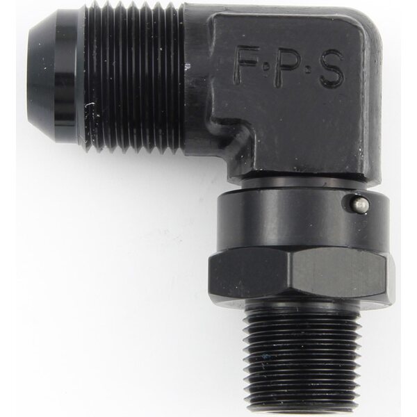 Fragola - 499111-BL - #10 x 3/8 MPT 90 Deg Swivel Adapter Black