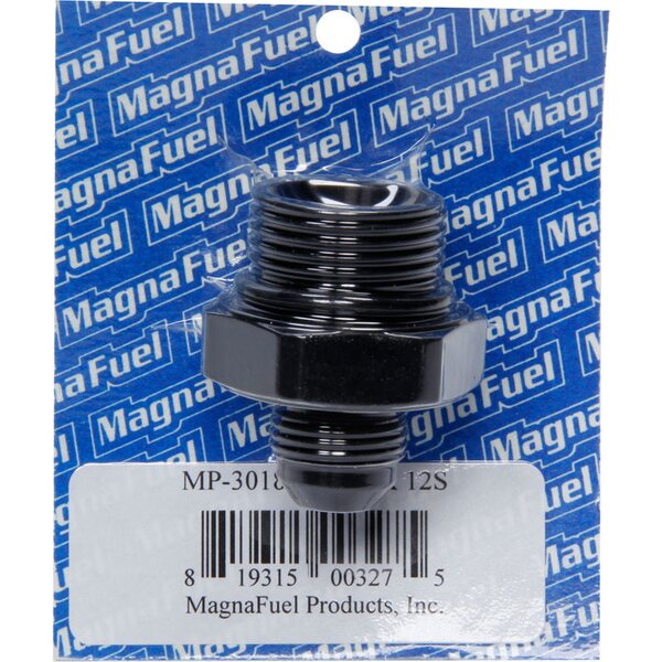 Magnafuel - MP-3018-BLK - #8 to #12 O-Ring Male Adapter Fitting Black