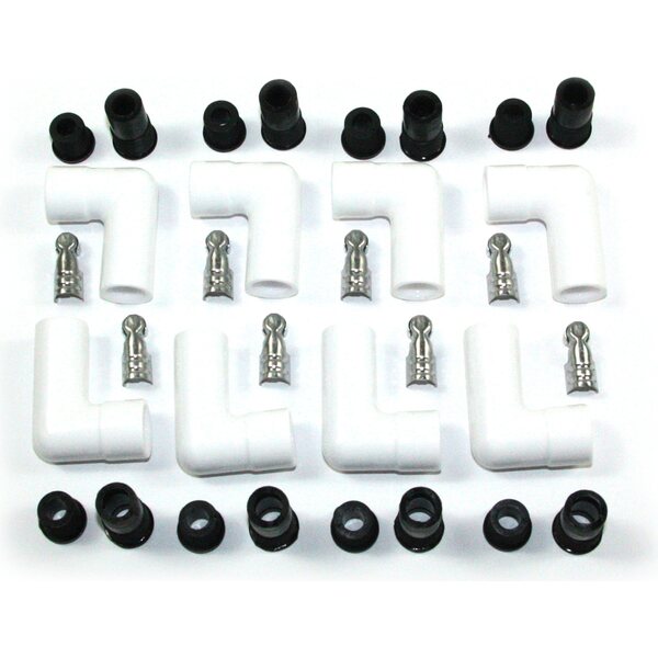 Pertronix Ignition - 8501HT-8 - Ceramic Spark Plug Boot Kit 90-Deg 8pk White