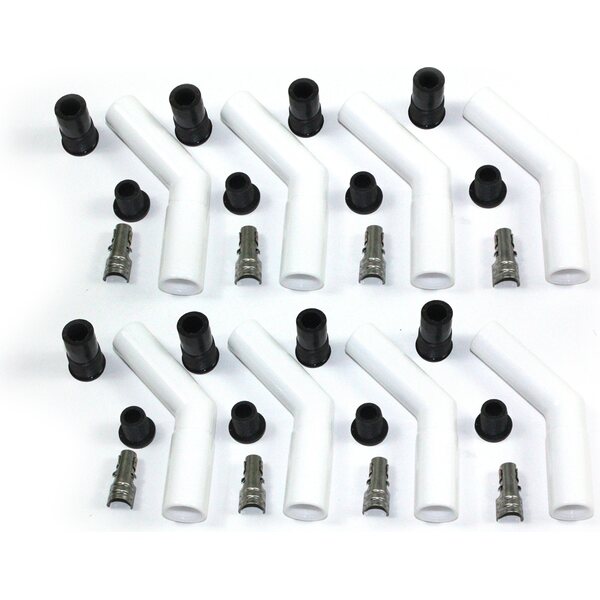 Pertronix Ignition - 8503HT-8 - Ceramic Spark Plug Boot Kit 45-Deg 8pk White