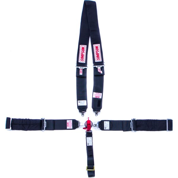 Simpson Safety - 29116BK - 5-PT Harness System Drag Racing CL W/A