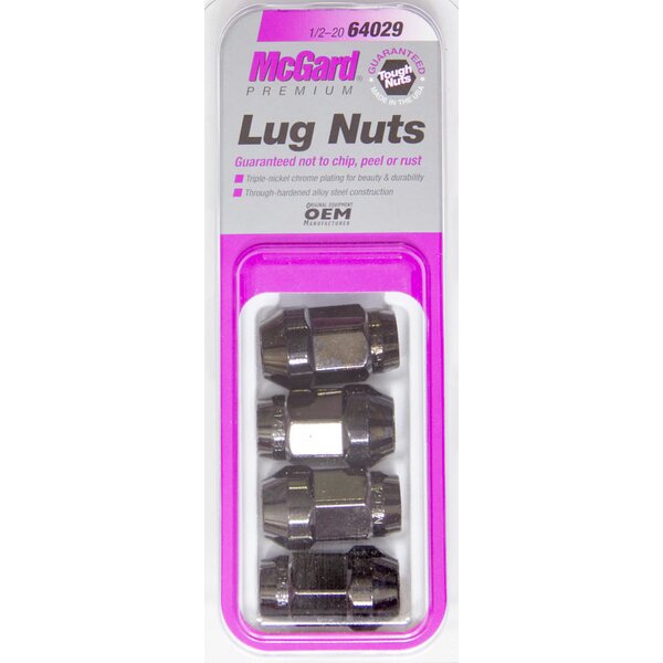 McGard - 64029 - Lug Nuts 1/2-20 4 Pack Bulge Cone Seat Black