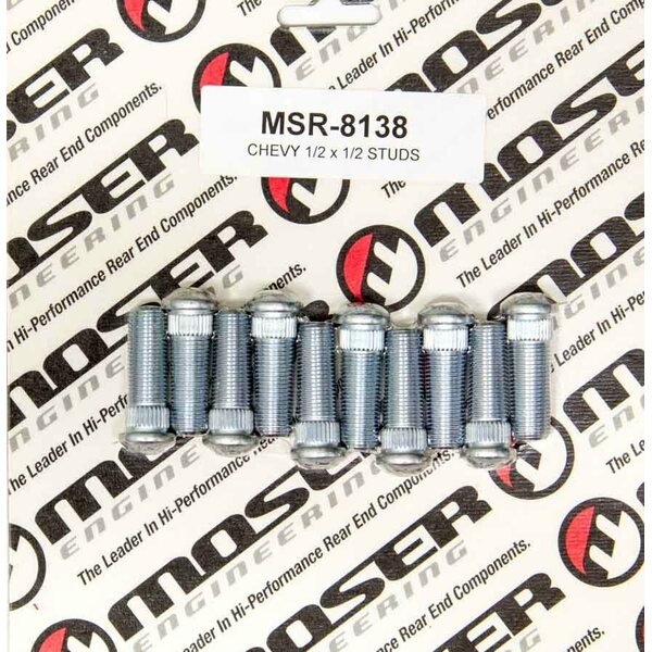 Moser Engineering - 8138 - 1/2-20 x 1-1/2 Wheel Studs (10pk) .530 Knurl